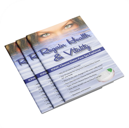 Ionic Cleanse Detox Foot Spa Explained. Regain Health & Vitality. Promotional Booklet.