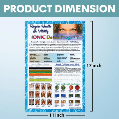 Better Health Company Ion Detox Ionic Foot Bath Spa Chi Cleanse Promotional Poster. 11" X 17" Laminated.