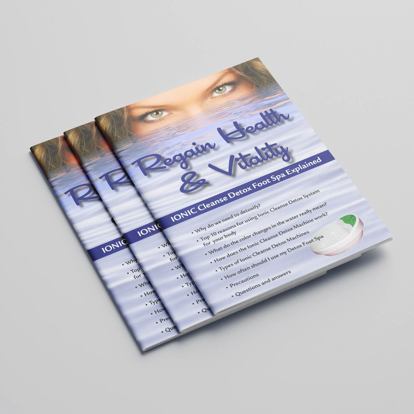 Ionic Cleanse Detox Foot Spa Explained. Regain Health & Vitality. Promotional Booklet.